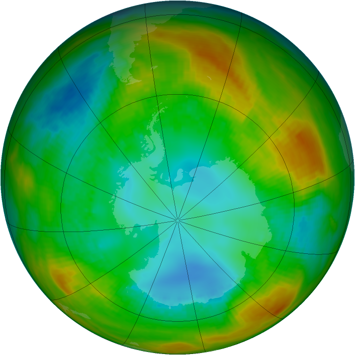 Antarctic ozone map for 12 August 1981